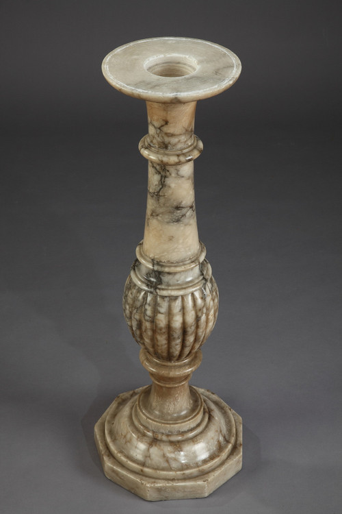 Italian style alabaster table with marble top, 16th century