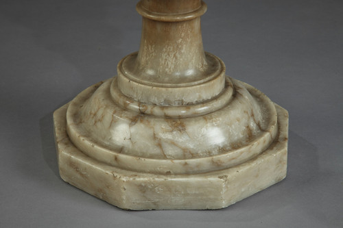 Italian style alabaster table with marble top, 16th century