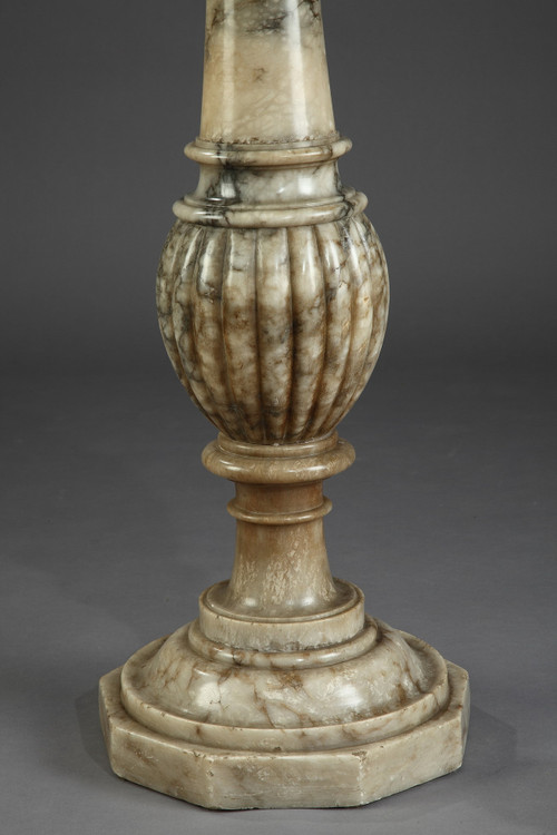 Italian style alabaster table with marble top, 16th century