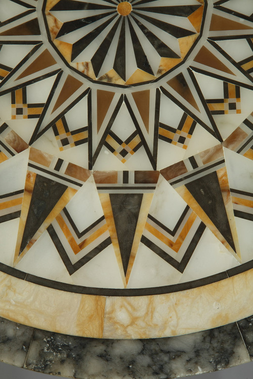 Italian style alabaster table with marble top, 16th century