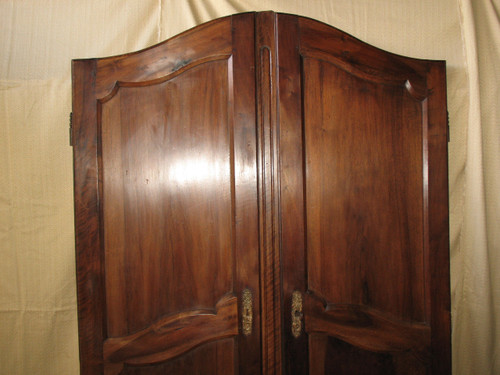 Pair of Louis XV style walnut paneled doors, 19th century