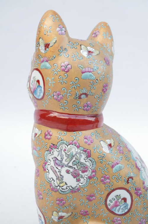 Pair of "Cats" sculptures in Chinese earthenware, 20th century - LS3447321