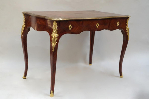 Small Louis XV style flat desk in kingwood marquetry, circa 1880 - LS34421601