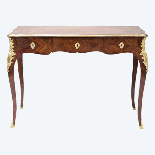 Small Louis XV style flat desk in kingwood marquetry, circa 1880 - LS34421601