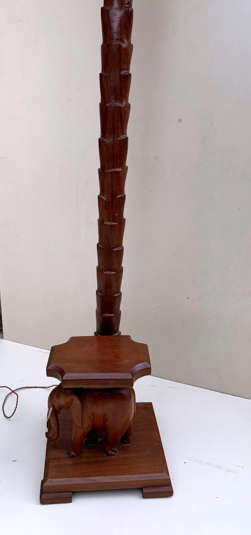 Elephant Floor Lamp In Mahogany 50/60