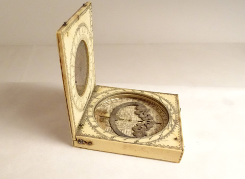 Universal Sundial Lunar Diptych Jacques Sénécal Ivory Dieppe 17th century