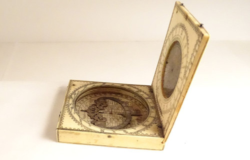 Universal Sundial Lunar Diptych Jacques Sénécal Ivory Dieppe 17th century