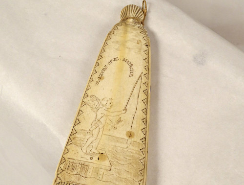 Carved Ivory Tobacco Grater Dieppe Angelot Peach Fish Fidelity 18th century