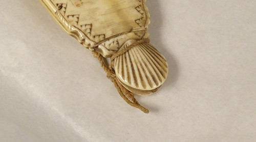 Carved Ivory Tobacco Grater Dieppe Angelot Peach Fish Fidelity 18th century