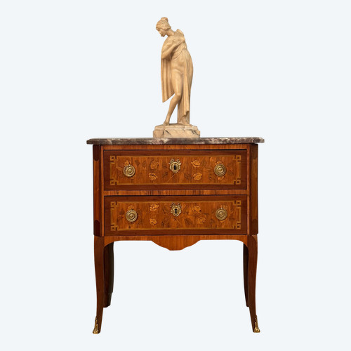 Jumping Chest Of Drawers In Louis XV Transition Marquetry - Louis XVI Circa 1770