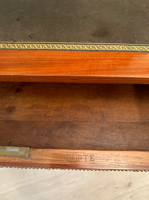 Jean-baptiste Courte, Flat Desk In Mahogany Louis XVI Period Around 1780 Stamped