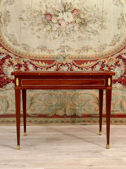 Jean-baptiste Courte, Flat Desk In Mahogany Louis XVI Period Around 1780 Stamped