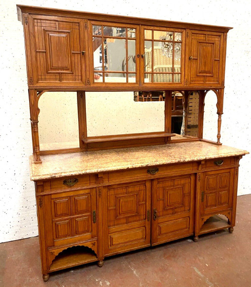 Louis XVI Style Showcase Buffet In Solid Wood XIX Century