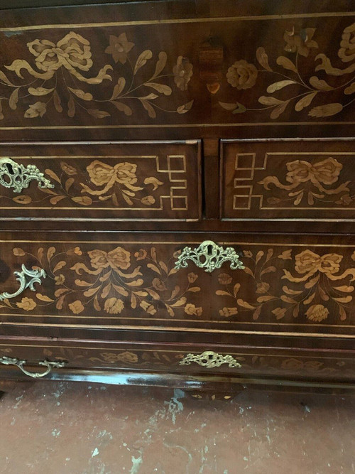 Scriban Commode In Dutch Marquetry XVIII Century