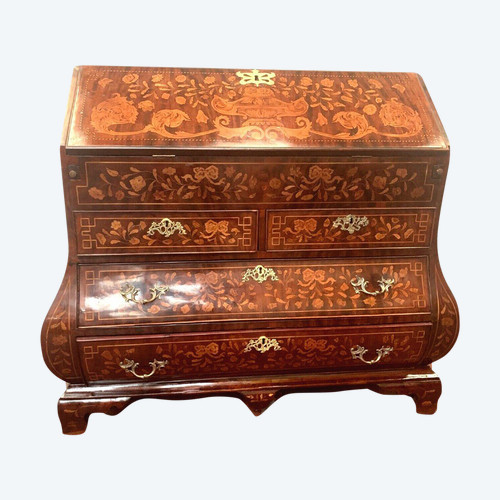 Scriban Commode In Dutch Marquetry XVIII Century