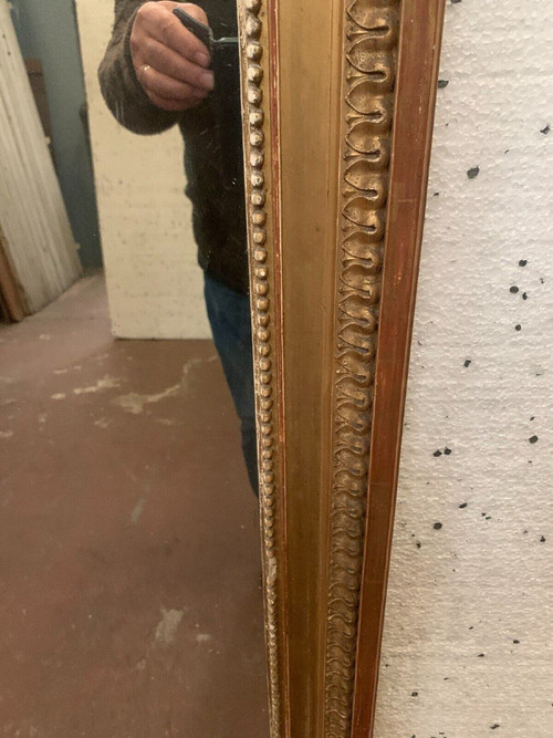 Louis XVI Style Mirror In Wood And Golden Stucco XIX Century