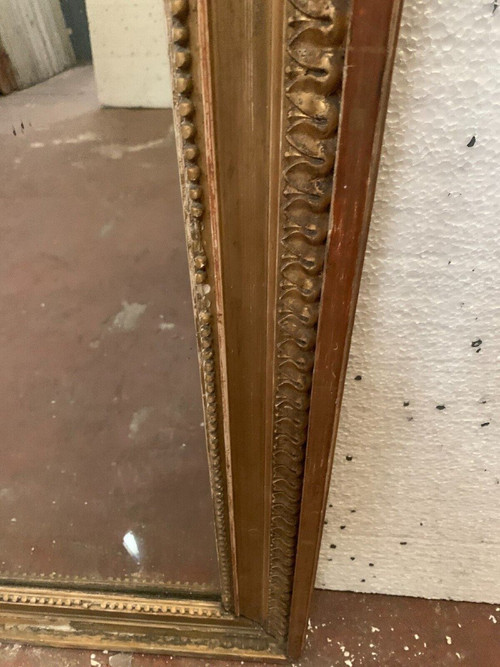 Louis XVI Style Mirror In Wood And Golden Stucco XIX Century