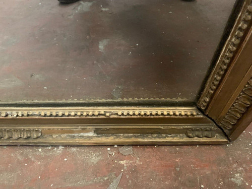 Louis XVI Style Mirror In Wood And Golden Stucco XIX Century