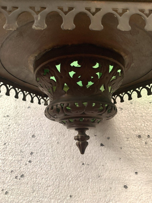 Vestibule Lantern In Bronze And Patinated Brass XX Century