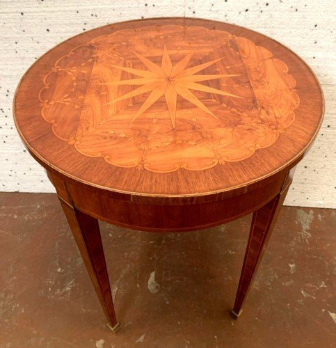 Louis XVI Style Pedestal Table In Rosewood Veneer XX Century