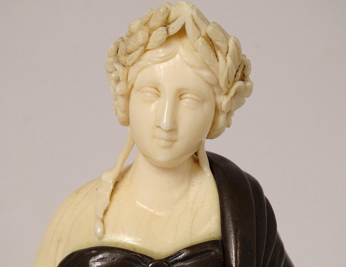 Sculpture Statuette Chryséléphantine Femme Allégorie Moisson Agriculture XIXè