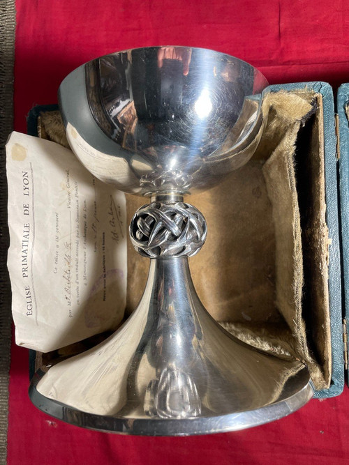 Silver Consecrated Chalice and Paten - Circa 1940