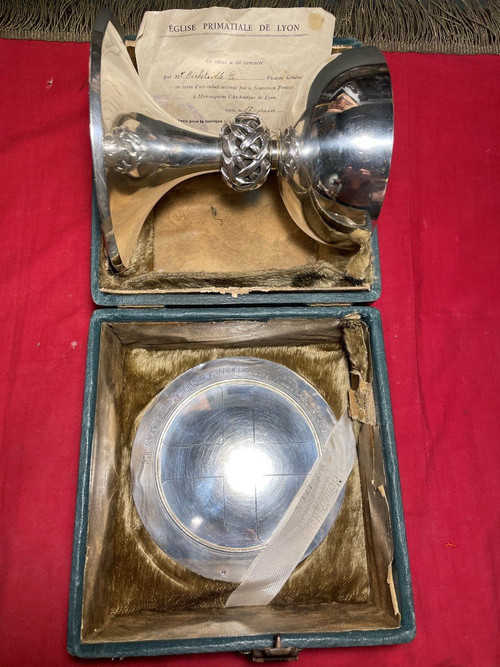 Silver Consecrated Chalice and Paten - Circa 1940