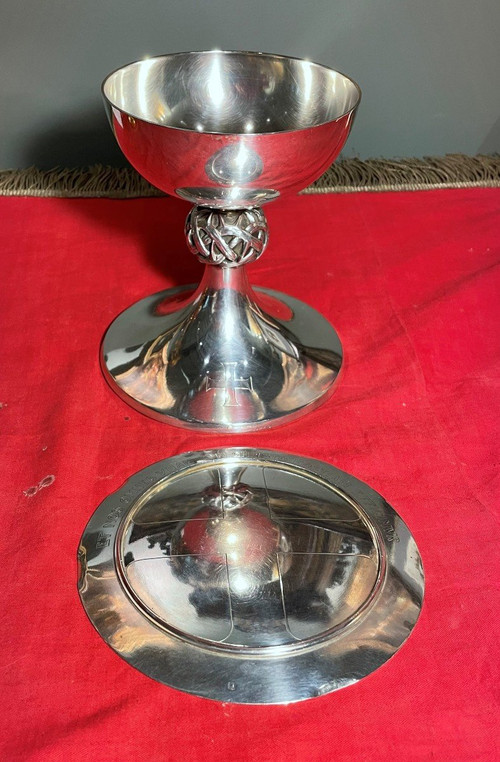 Silver Consecrated Chalice and Paten - Circa 1940