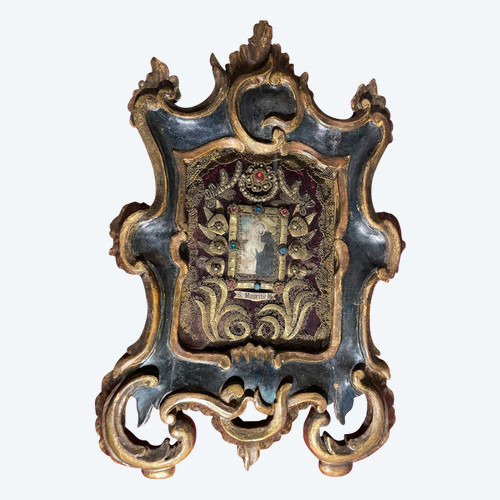 Reliquary Frame With Medallion And Relic Of Saint Maurice Martyr - With His Seals - Late 17th Century