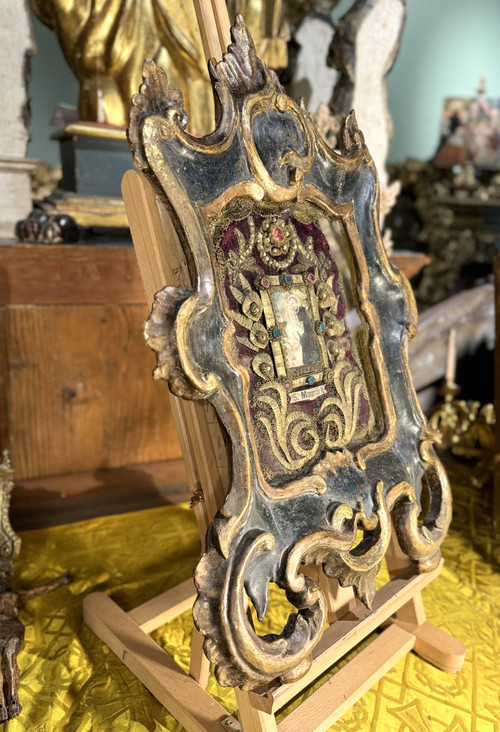 Reliquary Frame With Medallion And Relic Of Saint Maurice Martyr - With His Seals - Late 17th Century