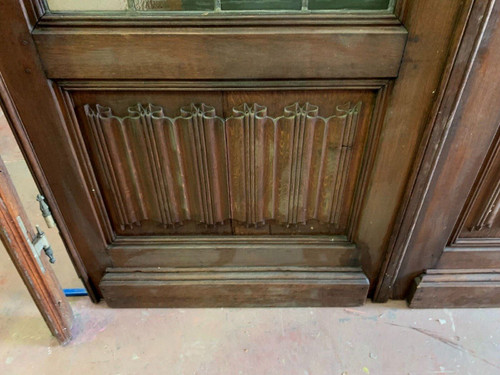 Suite Of Four Separation Doors In Solid Oak XIX Century