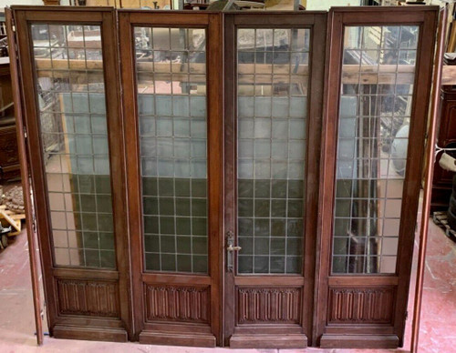 Suite Of Four Separation Doors In Solid Oak XIX Century