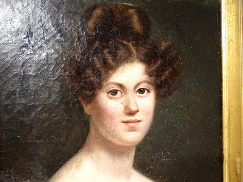 HST Portrait Julie Volpelière Young Woman Empire Stuccoed Frame 1829 Nineteenth