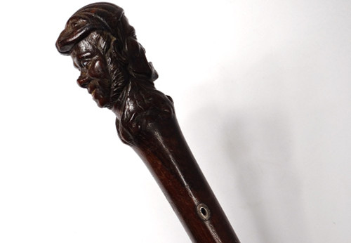 Rosewood Cane Carved Jean Rit Pleure Bordelais Shipowner Eighteenth Century