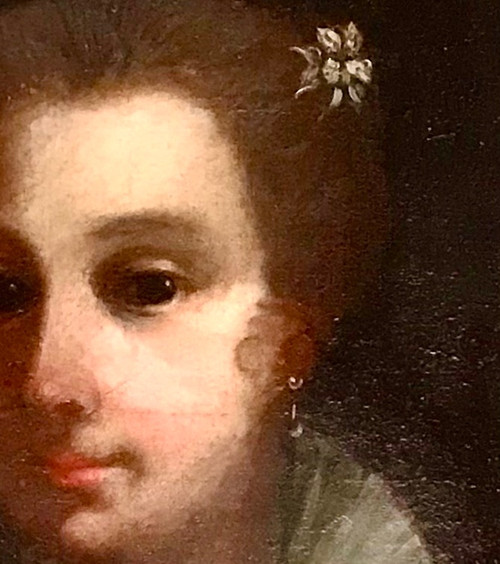 Tableau HST Portrait de jeune fille à la fleur d’oranger Premier empire