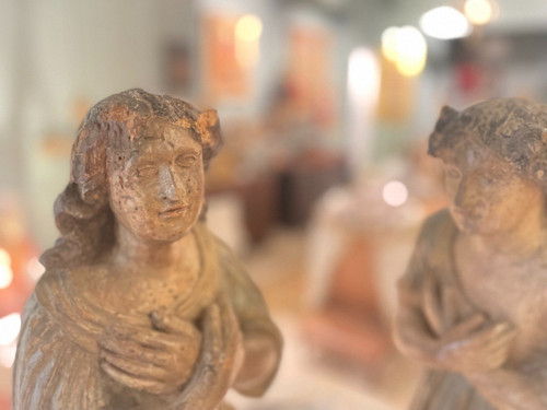 Pair Of Altar Angels - 17th Century