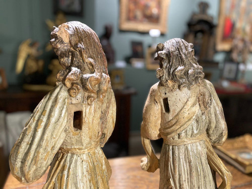 Pair Of Altar Angels - 17th Century