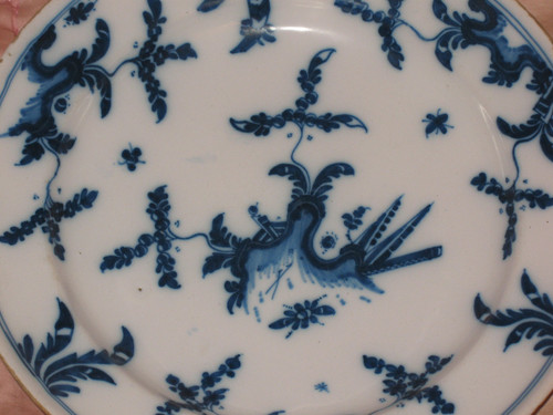 Pair of earthenware plates from Marseille, 18th century Chinese decor in shades of blue