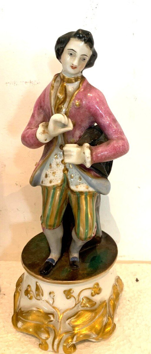 Paire De Tulipiers En Porcelaine Polychrome XX Siècle