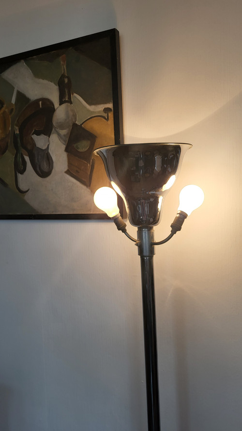 Art deco floor lamp in aluminum from the 20s-30s