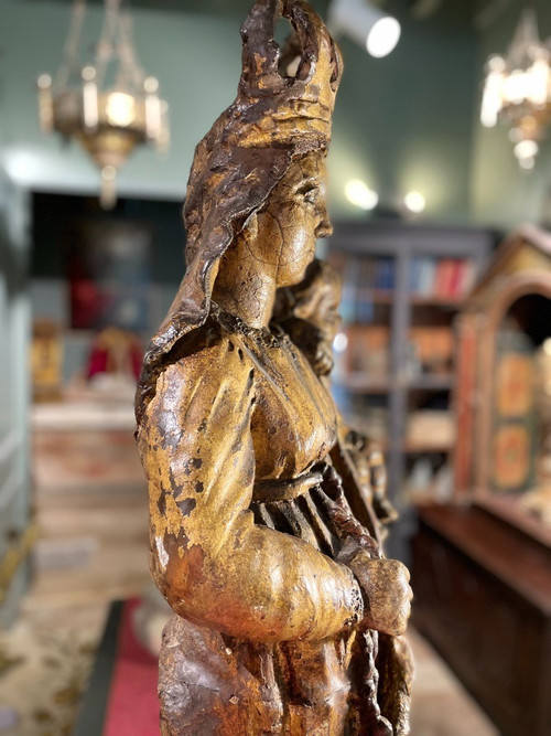 Large Golden Terracotta Madonna and Child