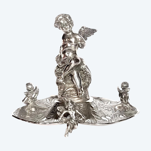 Small silver-plated bronze centerpiece 19th century