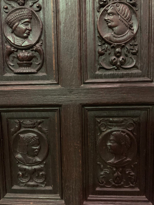 Storage Cabinet With Three Doors In Renaissance Style 20th Century