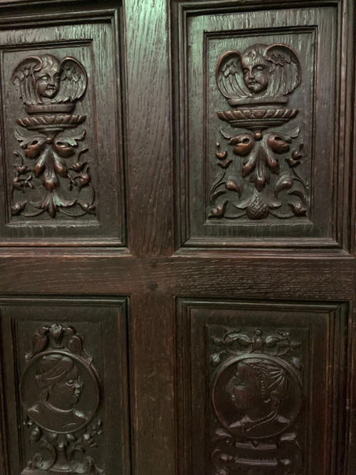 Storage Cabinet With Three Doors In Renaissance Style 20th Century