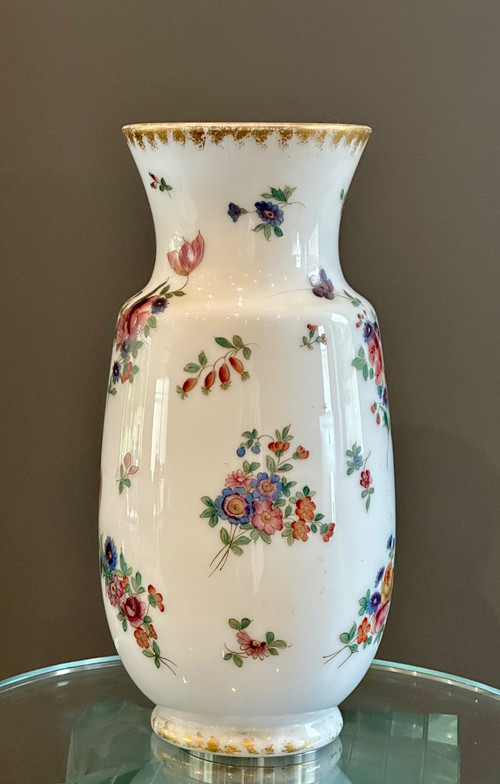 Saint Louis, Opaline Vase Signed 19th c.