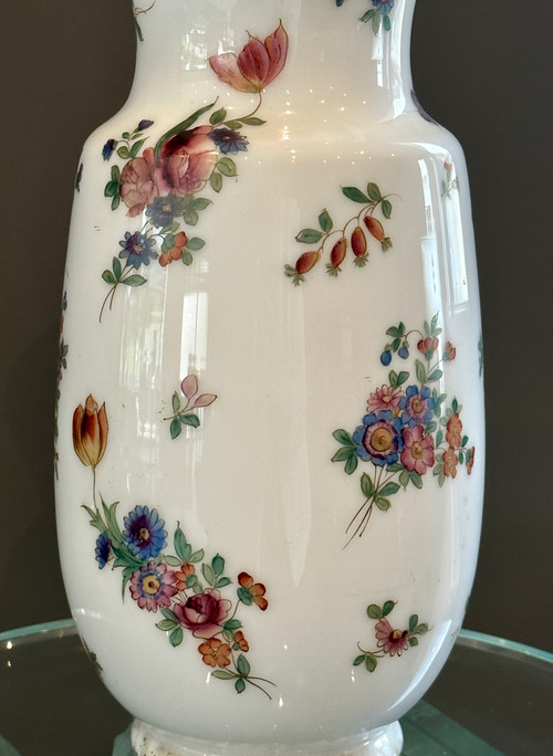 Saint Louis, Opaline Vase Signed 19th c.