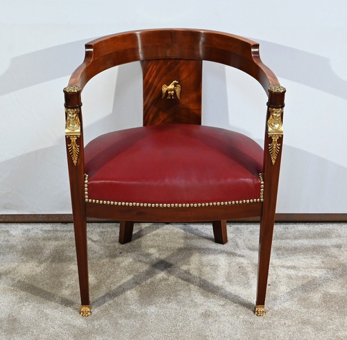 Light Mahogany Desk Armchair, Retour d'Égypte style - Mid-19th century