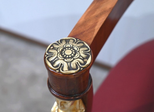 Light Mahogany Desk Armchair, Retour d'Égypte style - Mid-19th century