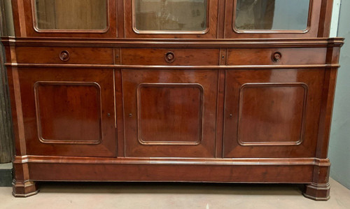 Showcase Cabinet In Two Bodies Napoleon III Mahogany And Veneer XIX Century