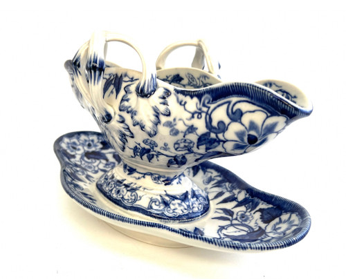 Creil Montereau sauceboat Flora model 1880